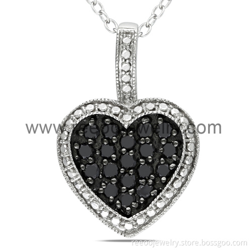 Multi CZ Fashion Costume Pendant, Silver Rhinestone Necklace